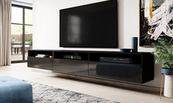 Cade Floating TV Unit for TVs up to 88" - Black