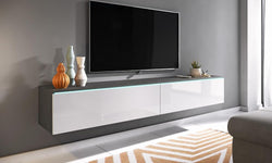 Beeching Floating TV Unit for TVs up to 78" - Matera & White