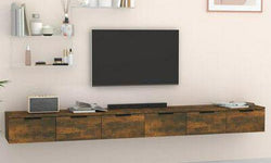 Willkie Floating TV Unit for TVs up to 88" - Smoked Oak