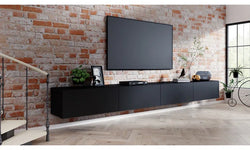 Tucker Floating TV Unit for TVs up to 88" - Matte Black