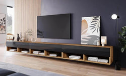 Cole Floating TV Unit for TVs up to 88" - Wotan/Black