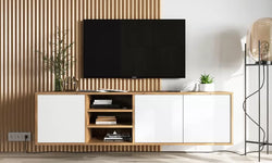 Talia Floating TV Unit for TVs up to 65" - Oak & White Matt