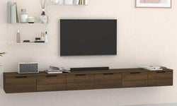 Willkie Floating TV Unit for TVs up to 88" - Brown Oak