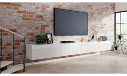 Tucker Floating TV Unit for TVs up to 88" - Glossy White