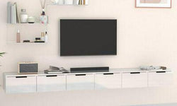 Willkie Floating TV Unit for TVs up to 88" - High Gloss White