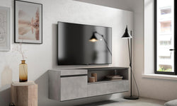 Sutton Floating TV Unit for TVs up to 65" - Concrete