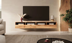 Rocco Floating TV Unit for TVs up to 88" - Wotan Oak