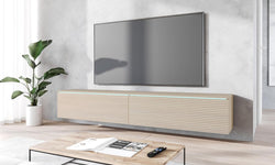 Esai Floating TV Unit for TVs up to 75" - Light Oak