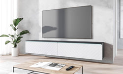 Jax Floating TV Unit for TVs up to 75" - Matera & White Herringbone Pattern