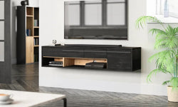 Raya Floating TV Unit for TVs up to 65" - Black & Beige