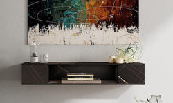 Nova Floating TV Unit for TVs up to 46" - Black Marbling