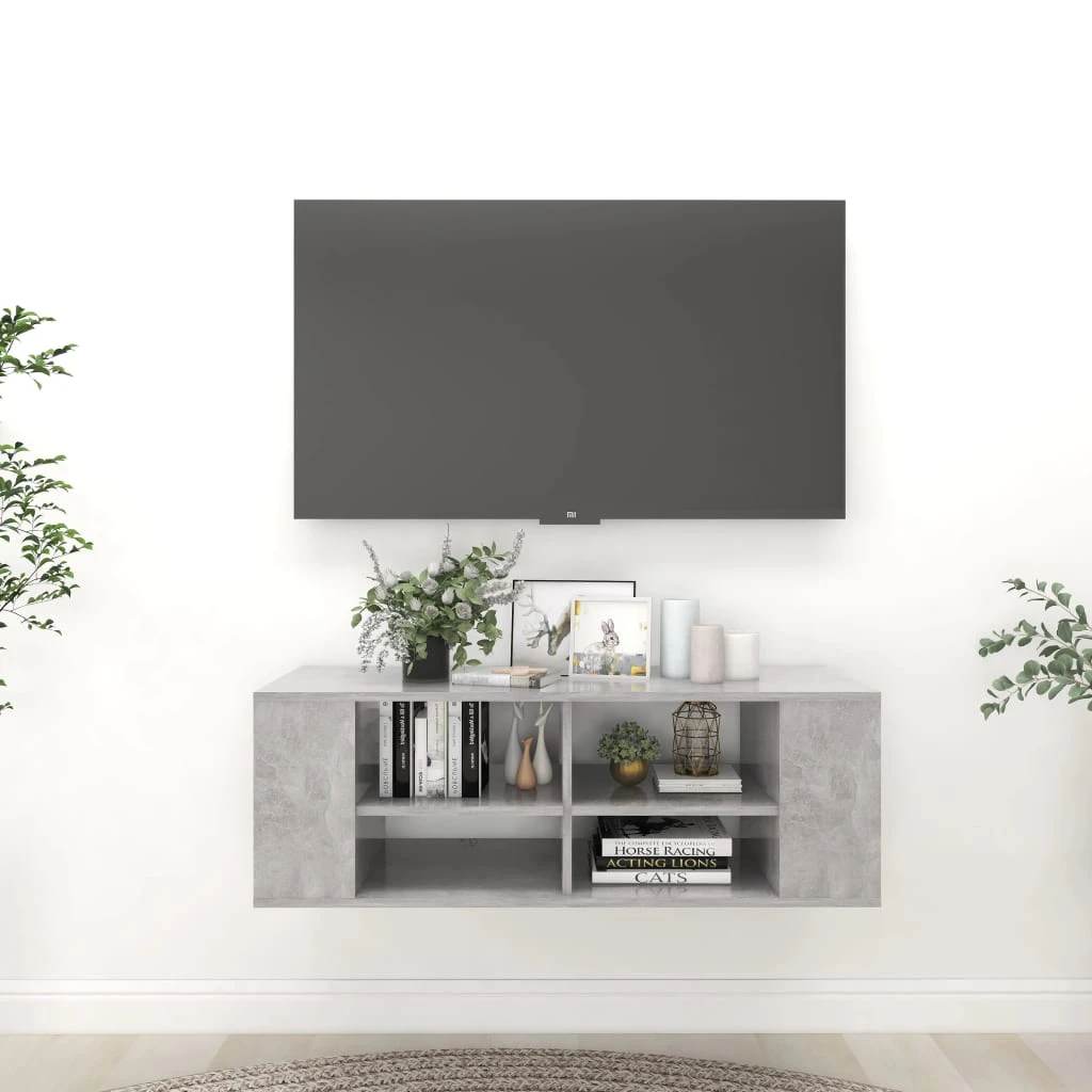 Grey floating tv deals cabinet