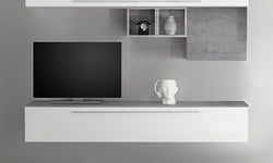 Zabia Entertainment TV Wall Unit - Cement Effect